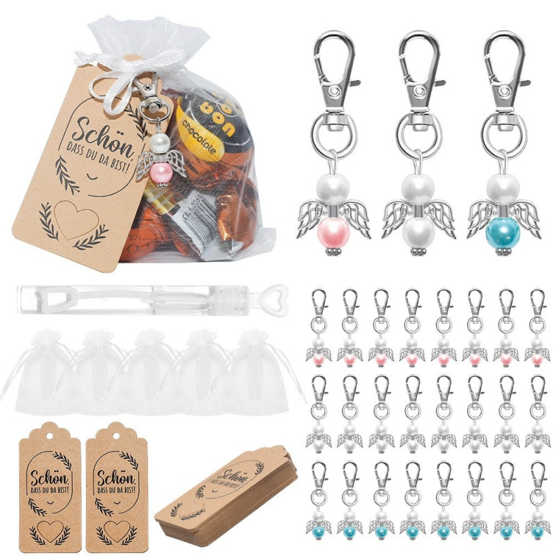 100 kpl Juhla hääkutsu Lahjapaketti Angel Wing Charm