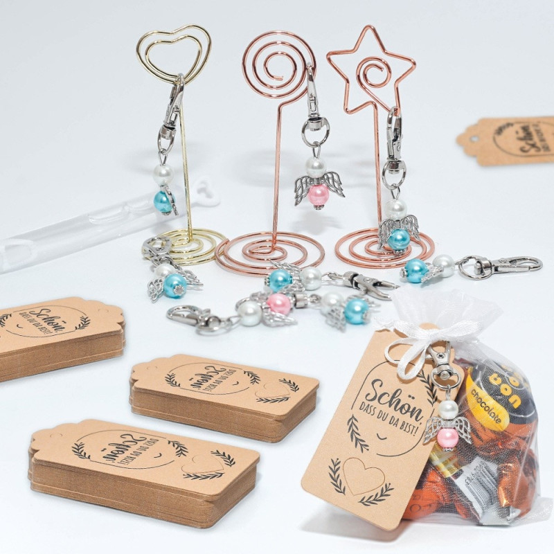 100 kpl Juhla hääkutsu Lahjapaketti Angel Wing Charm