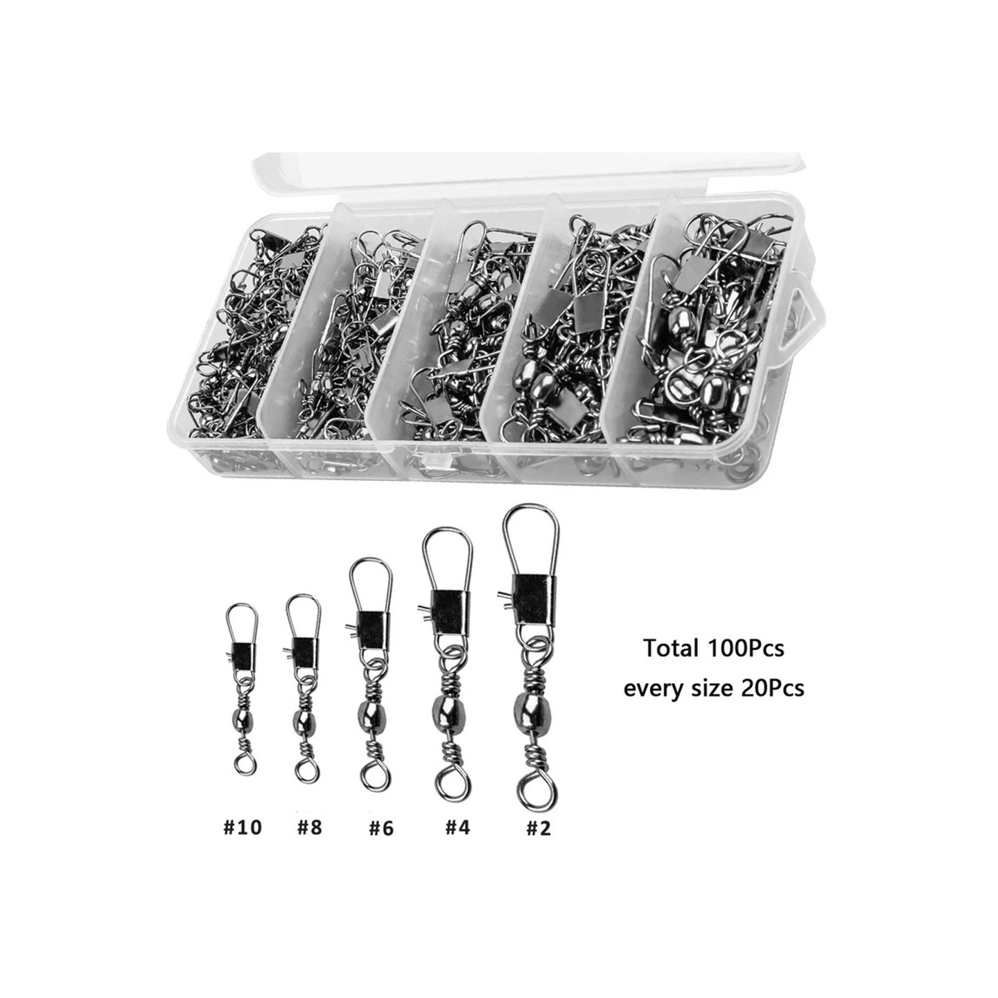 100 pcs ball bearings Swivels Snap Connector Fishing accessories