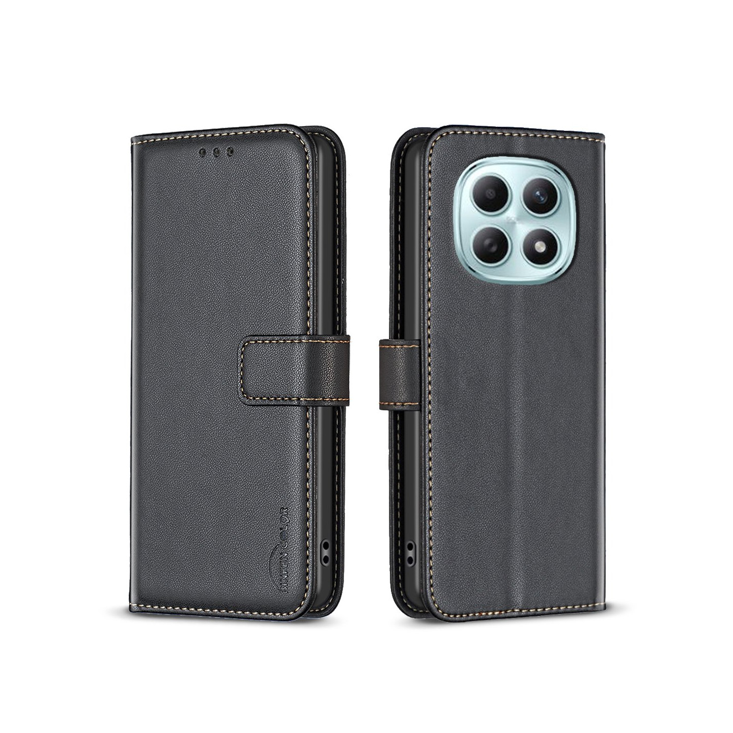 For Xiaomi Redmi Note 15 Pro+ 5G / Poco M8 Pro 5G Mobildeksel BINFEN COLOR BF17 Lommebok Flip Cover - Svart