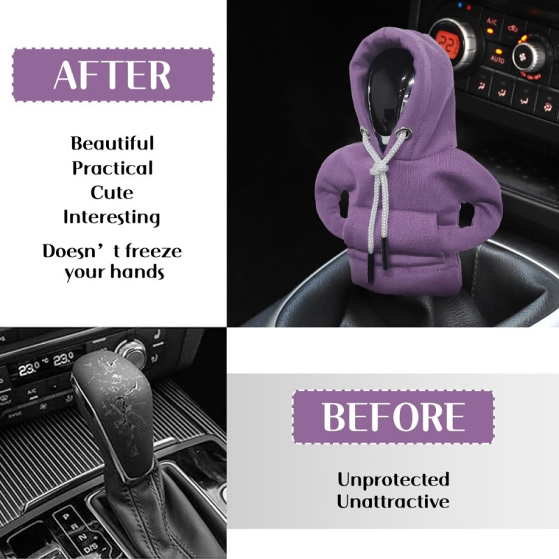 Car Hoodie Protection Design Decoration Gear Shifter - Purple