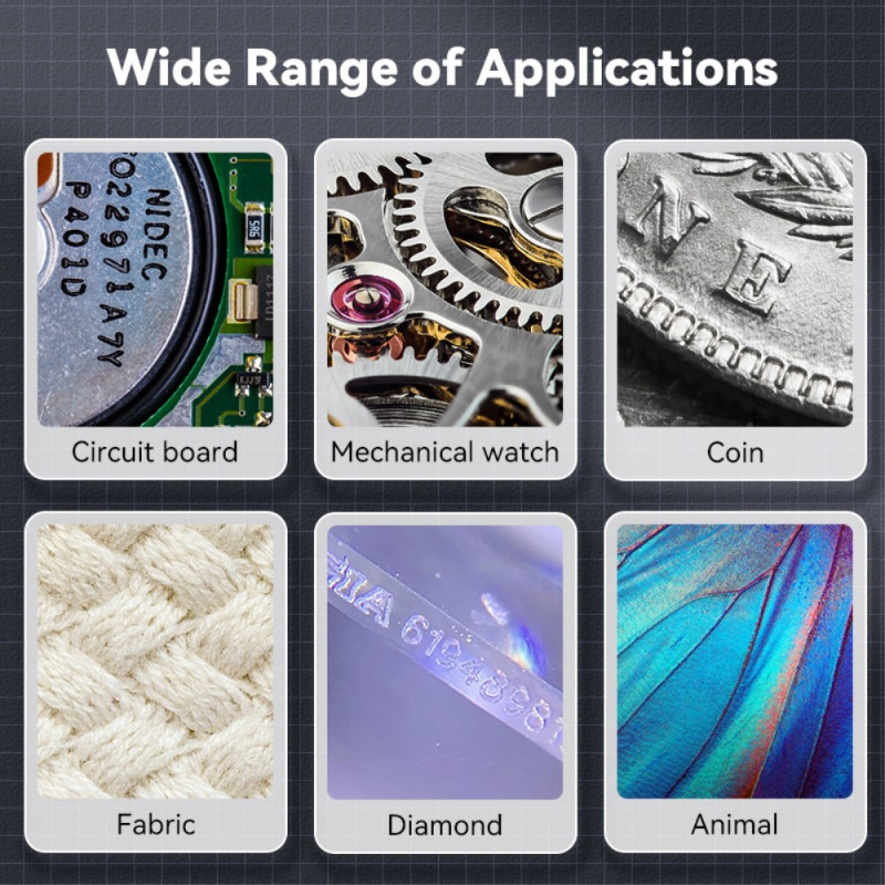 2" IPS - näyttö 500X Suurennus Käsikäyttöinen Digitaalinen Mikroskooppi LED - valolla