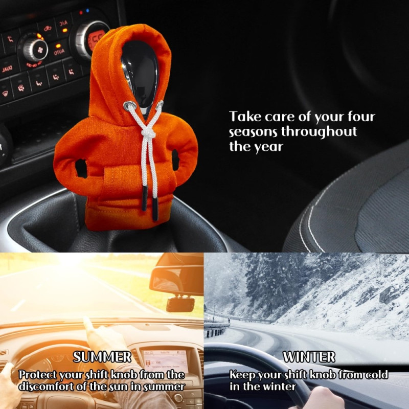 Car Hoodie Protection Design Decoration Gear Shifter - Orange