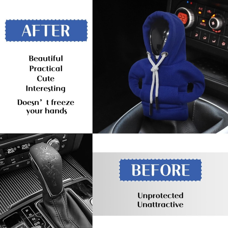 Car Hoodie Protection Design Decoration Gear Shifter - Blue
