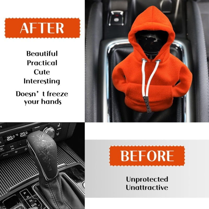 Car Hoodie Protection Design Decoration Gear Shifter - Orange