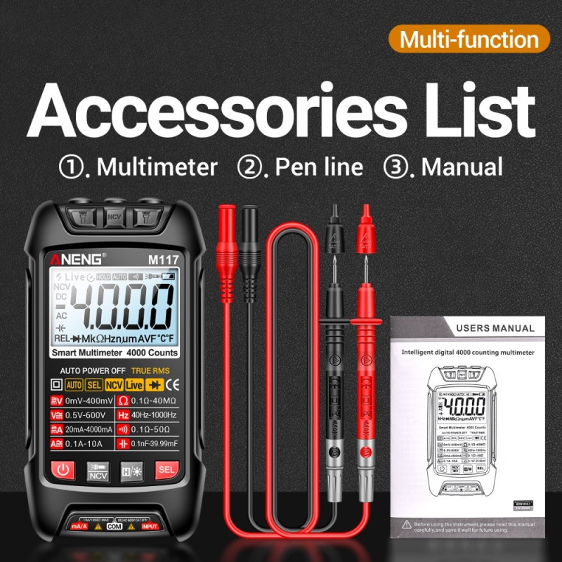 Multimeter Auto - Ranging Digital Tester Intelligent Multi Tester