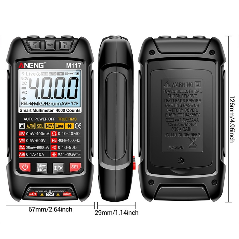 Multimeter Auto - Ranging Digital Tester Intelligent Multi Tester