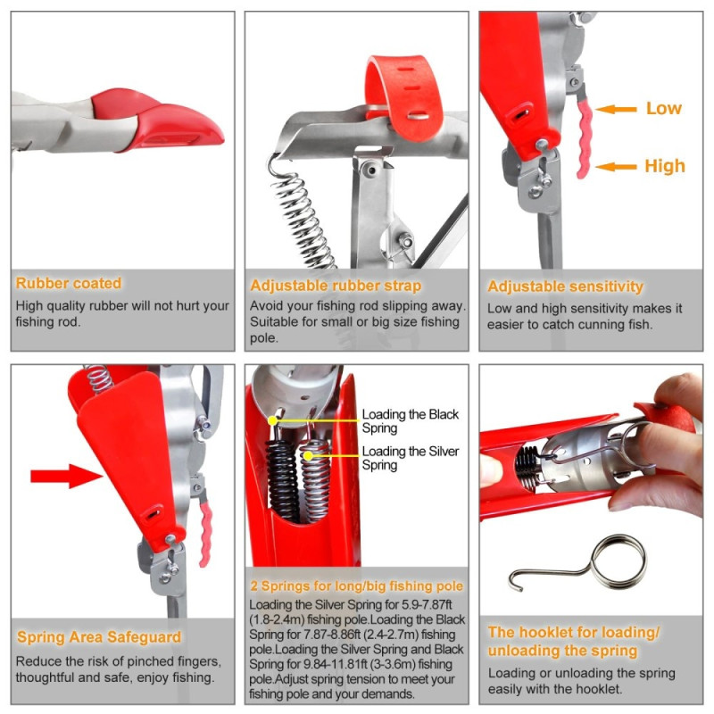 Automatic spring rod holder Fishing rod folding bracket Fishing