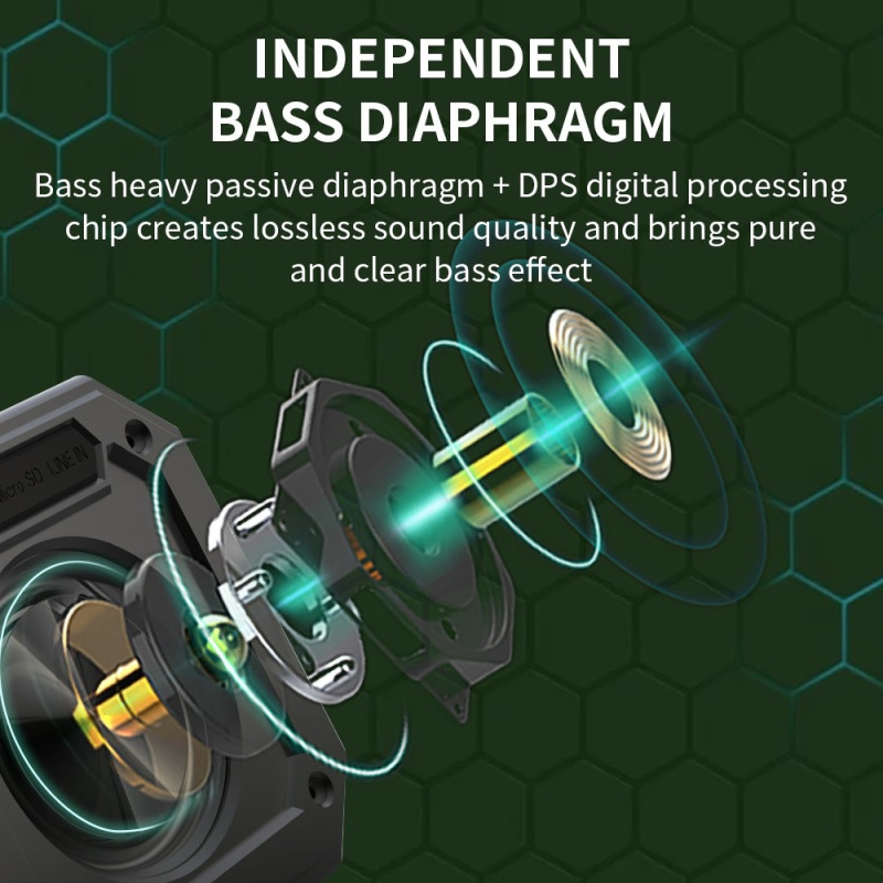 Magnetic Bluetooth Speaker Golf Cart Waterproof Subwoofer Microphone