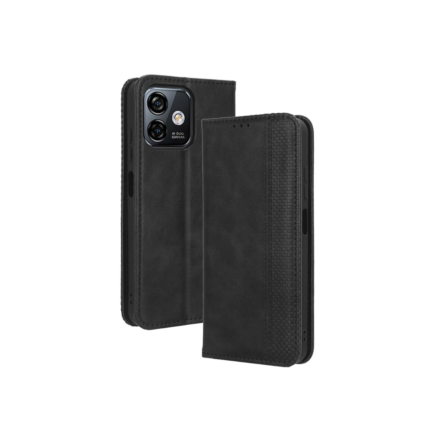 For Ulefone Note 16 Pro Vintage Lommebok - deksel/deksel - Svart