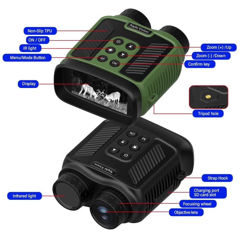 HD - videokiikarit Night Vision suojalasit Metsästyskamera