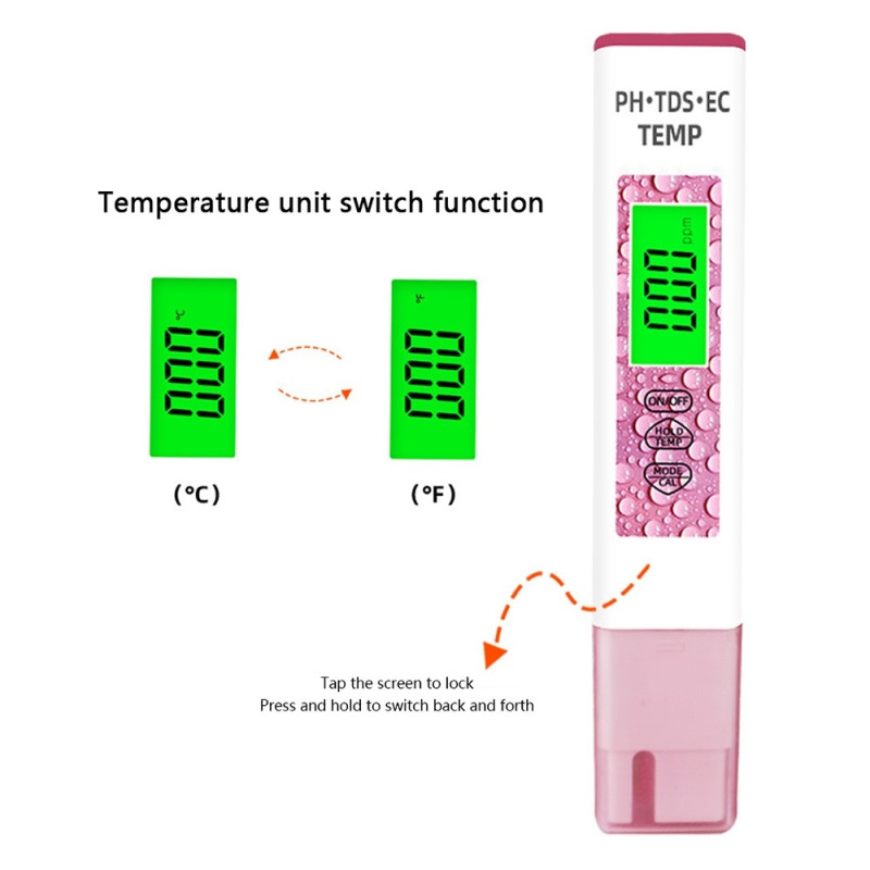 4 - in - 1 test for water quality PH TDS EC TEMP test pen