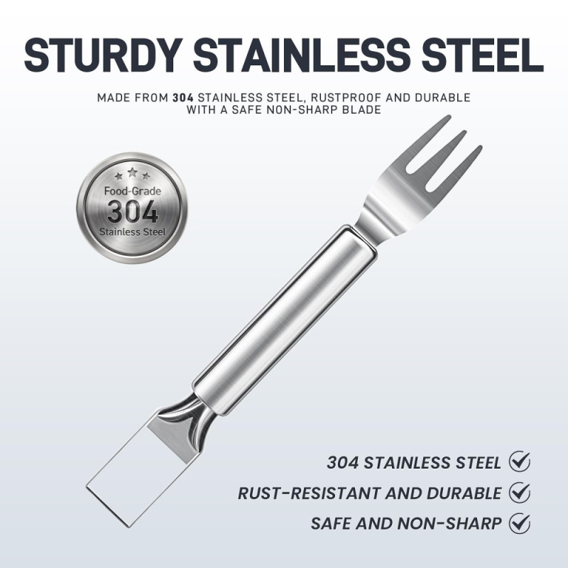 Stainless Steel Dual Head Watermelon Cutter Fruit Fork Kitchen Tool