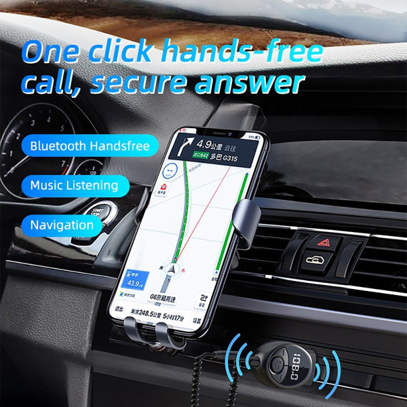 W8 lydadapter Bluetooth - mottaker FM - sender med kabel