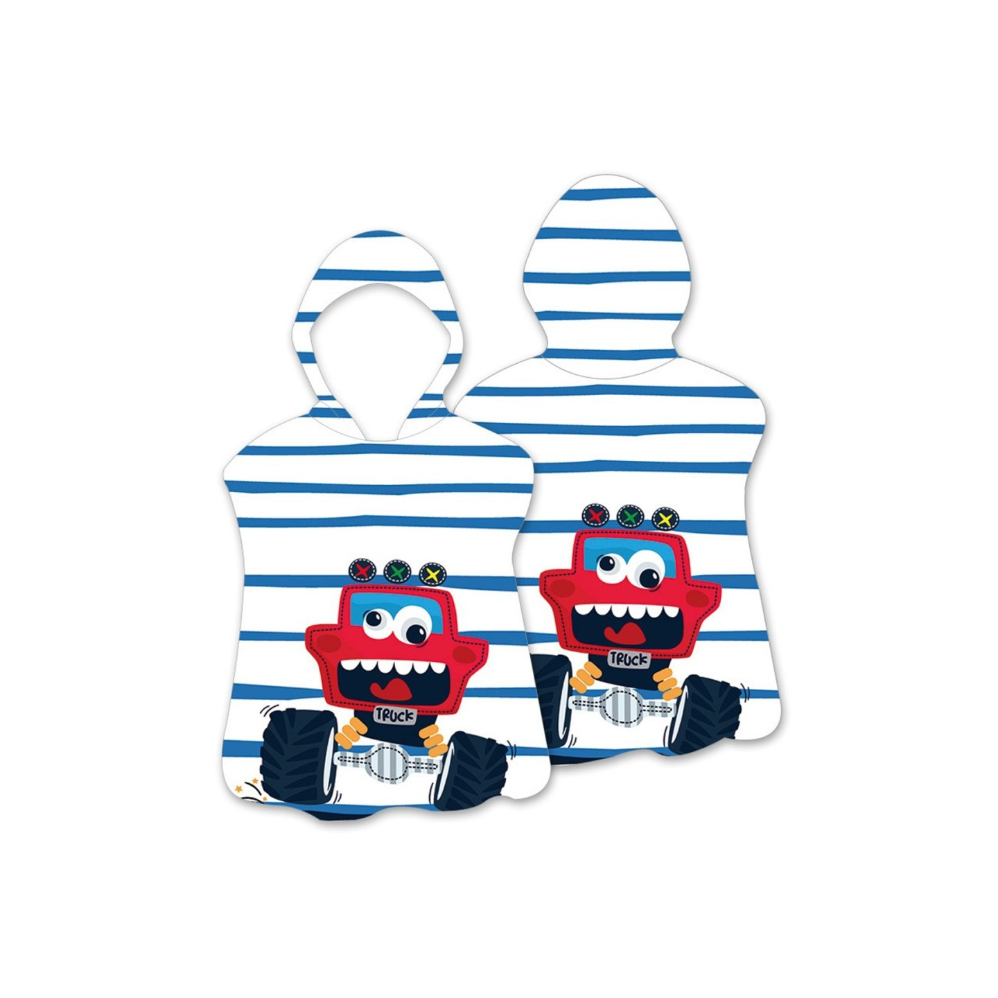 Hood Cape Bath towel Bathrobe Poncho, 60x60cm - Toy Racing Car