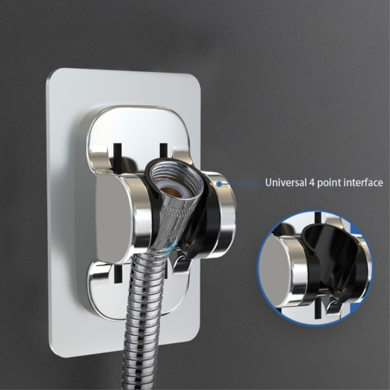 Bracket shower head holder Self - adhesive bathroom shower head bracket - Black