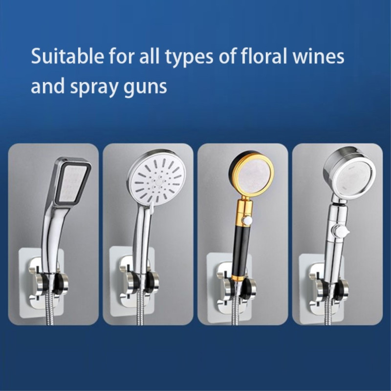 Beslag brusehovedholder Selvklæbende badeværelsesbrusehovedbeslag - Sort