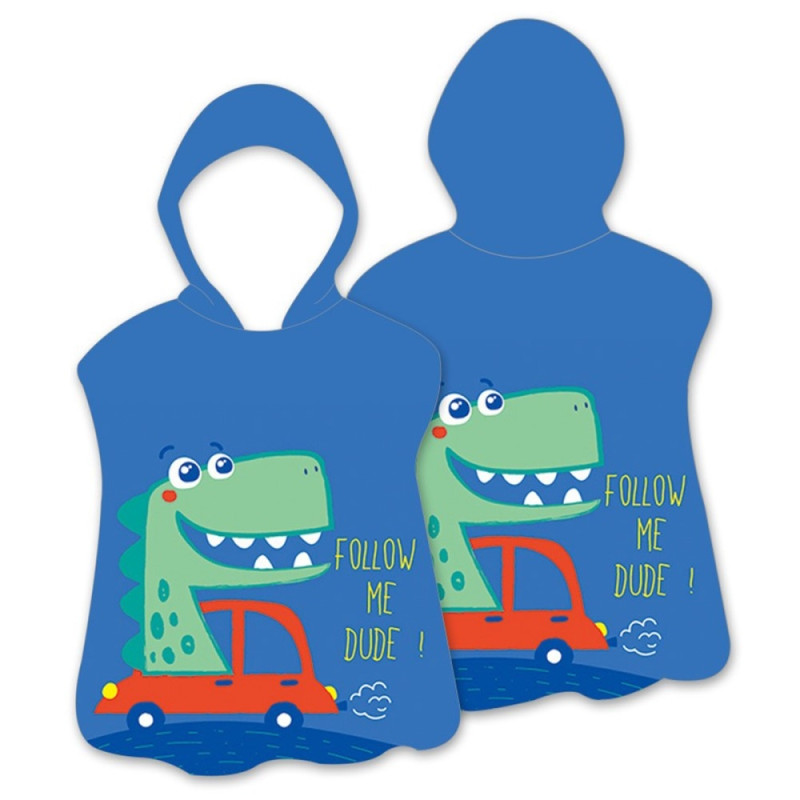 Hood Cape Badehåndklæde Badekåbe Poncho, 60x60cm - Car Dinosaur
