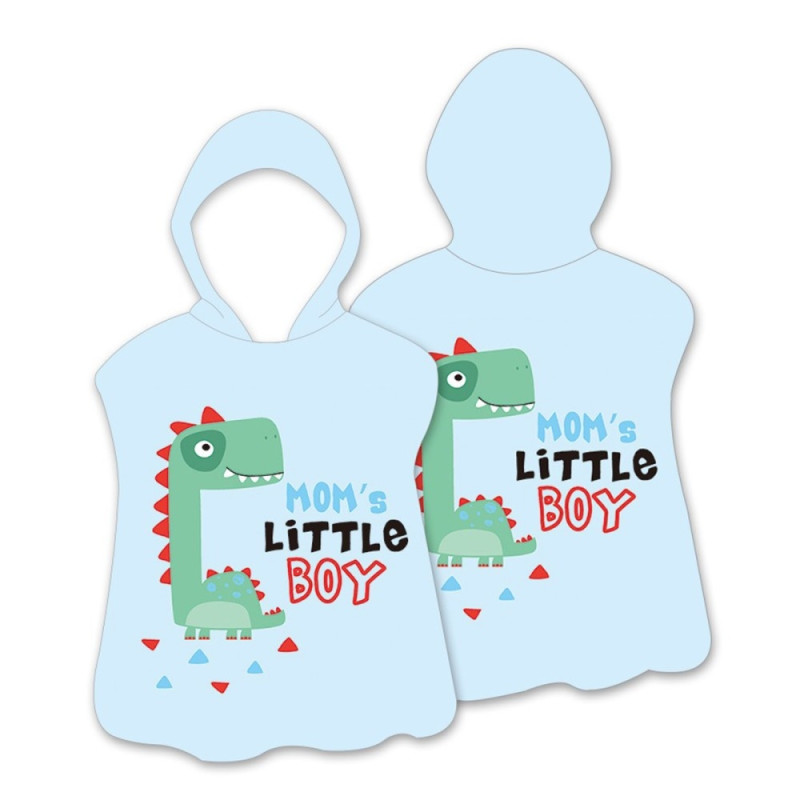 Hood Cape Badehåndklæde Badekåbe Poncho, 60x60cm - Dinosaur Boy