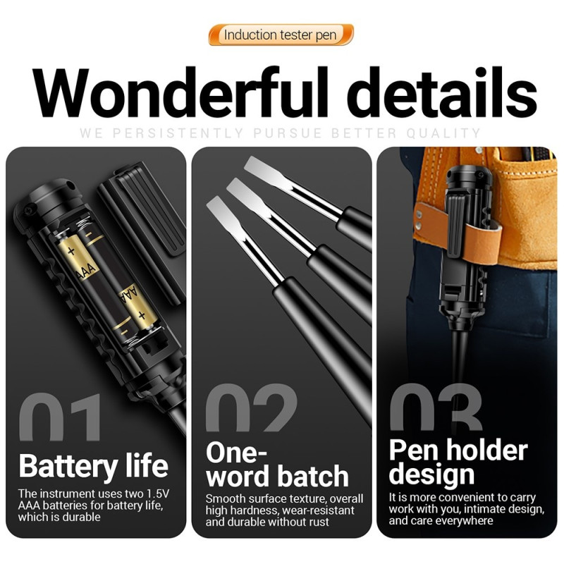 Spenningsdetektor Voltmeter Voltmeter lommelykt AC DC