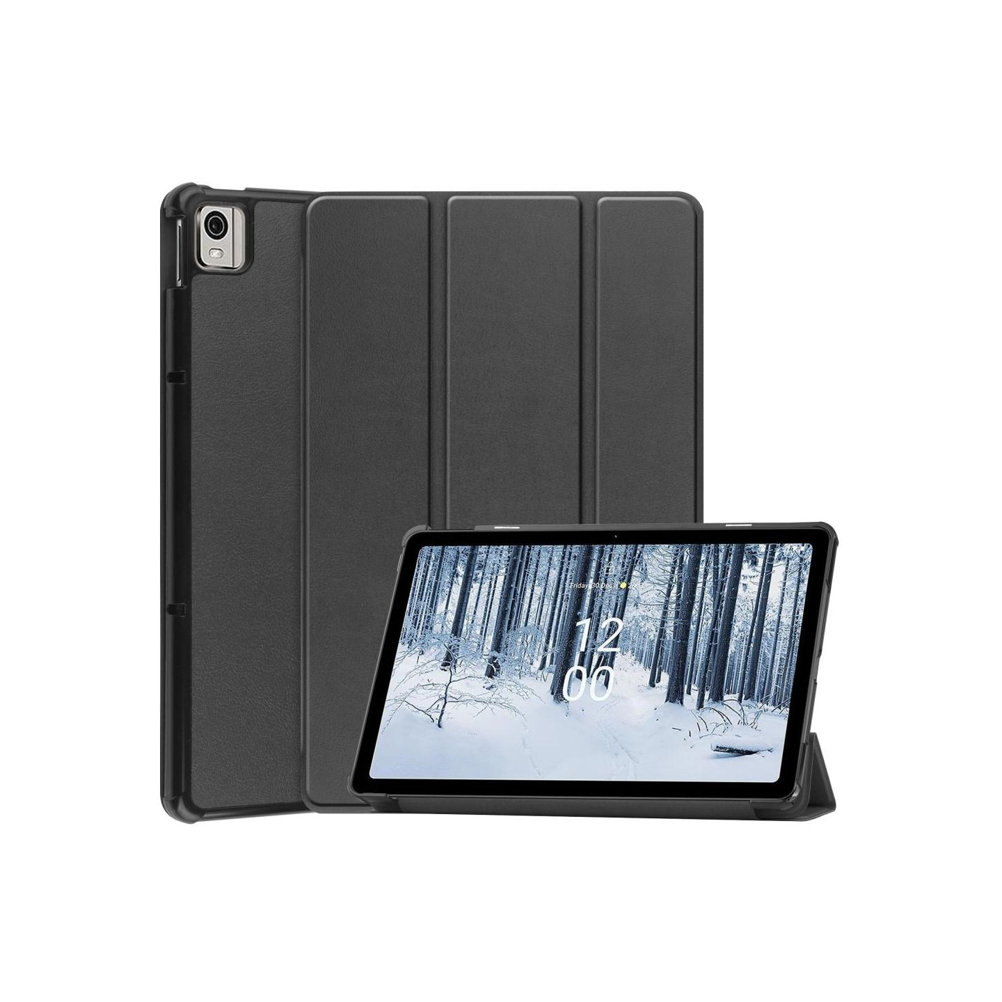 Nokia T21 Tri - fold Stand Wake/Sleep Cover Tablet - kotelo - Musta