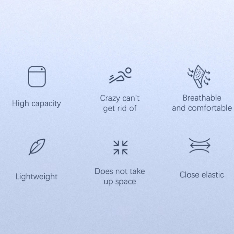 Elastic Running Belt Waist Bag Fanny Pack - Black / L