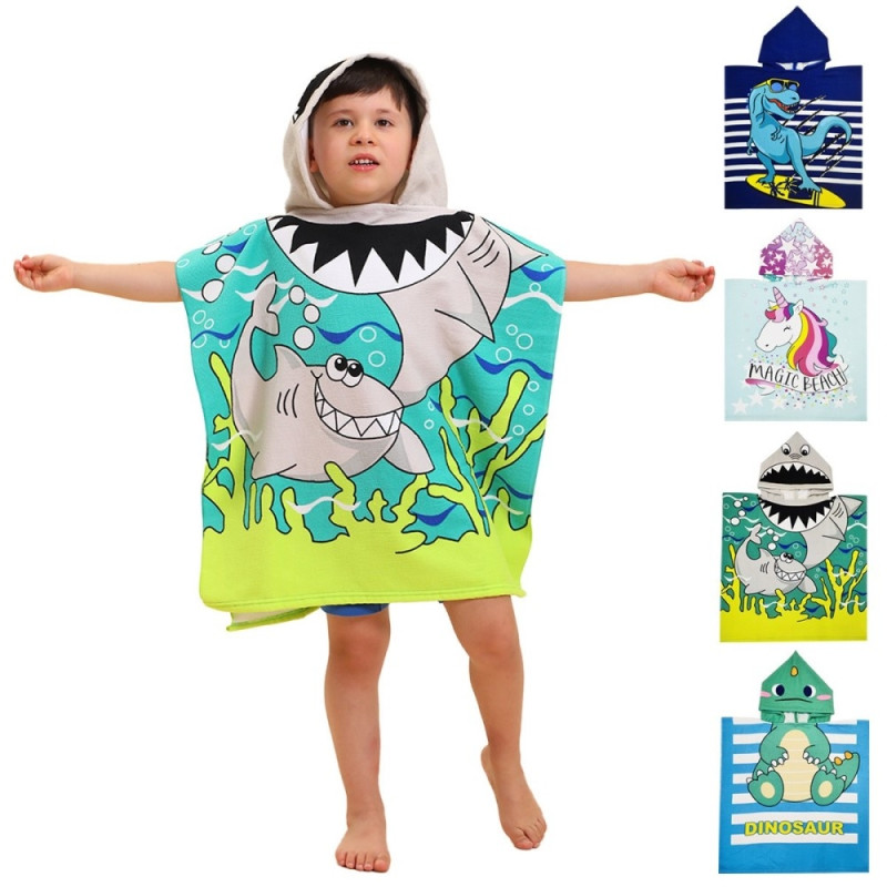 Hood Cape Badehåndklæde Badekåbe Poncho, 60x60cm - Ocean Princess
