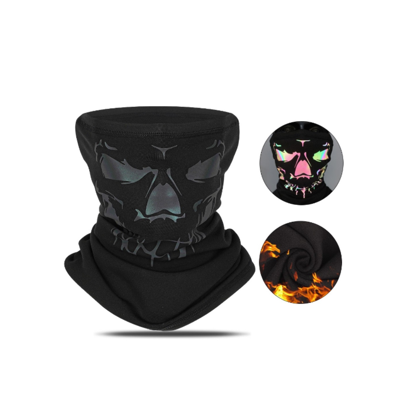 Bandana Mask Face Mask Kaulanlämmitin Tuulenpitävä Balaclava - Musta