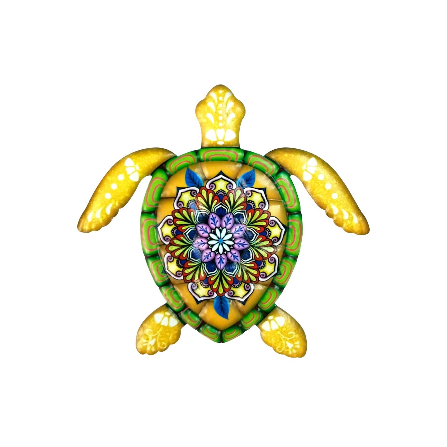 Skildpadde jern Vægskilt Have Ornament 21,5x20cm - Gul