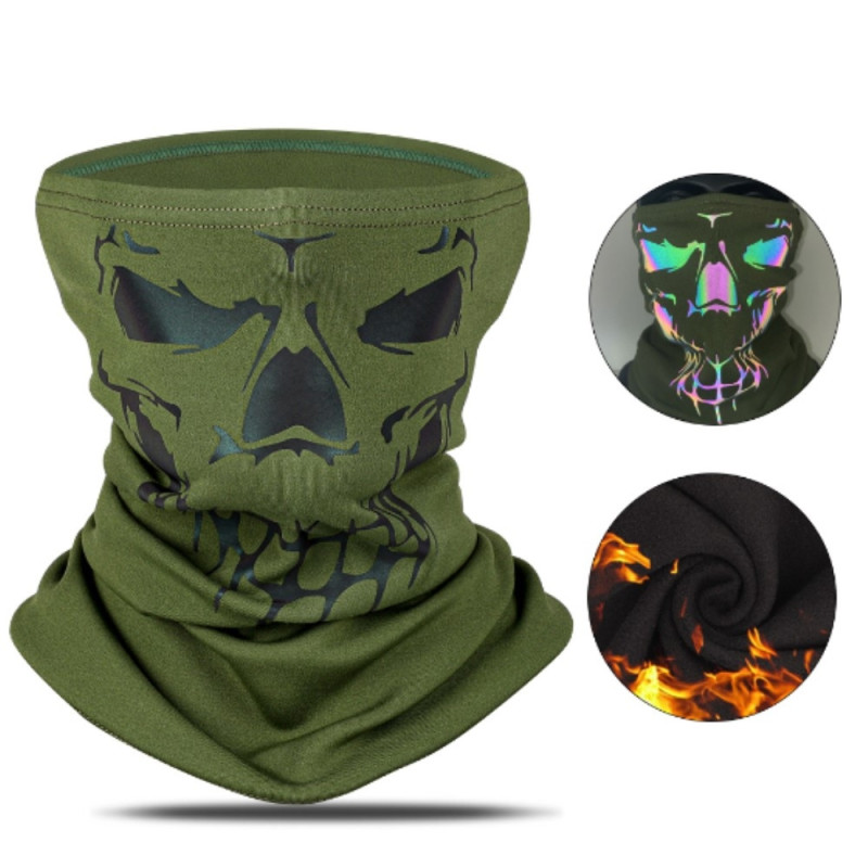 Bandana Mask Face Mask Neck Warmer Windproof Balaclava - Green