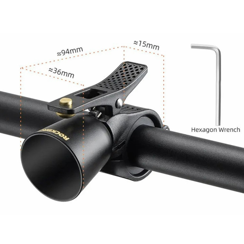 ROCKBROS Copper Alloy Bike Bell Bell Bicycle Handlebar - Black
