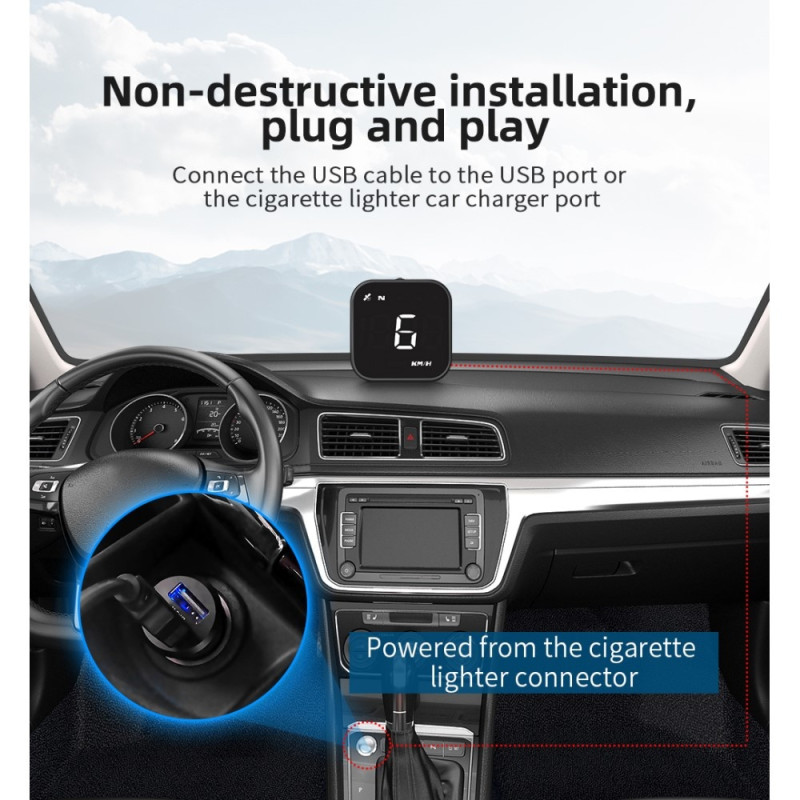 Head - Up Display HUD GPS Universaali monitoiminen nopeusmittari - Valkoinen