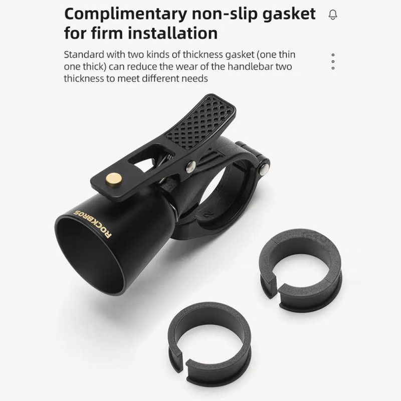 ROCKBROS Copper Alloy Bike Bell Bell Bicycle Handlebar - Gray