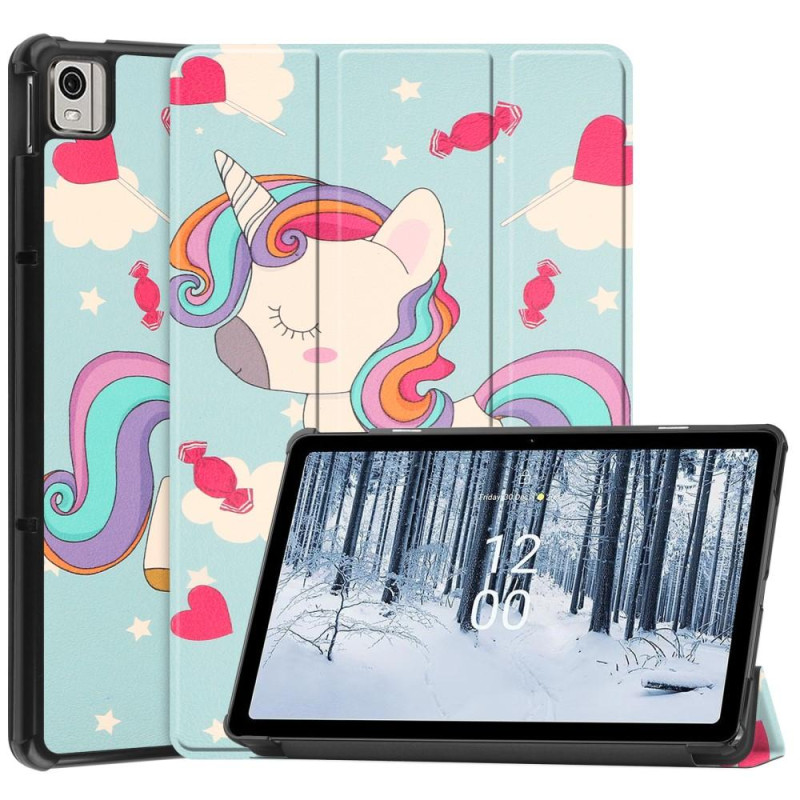 Nokia T21 Trifold Stand Sleep Wake Tablet Cover Case - Unicorn