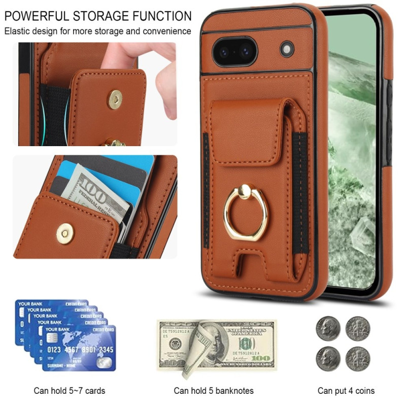 For Google Pixel 8a Kickstand Case Telefonveske med Kortspor - Brun