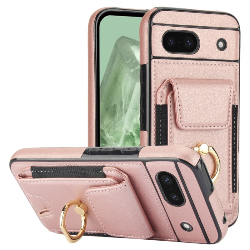 Til Google Pixel 8a Kickstand Case Telefonveske med Kortspor - Rose Gold