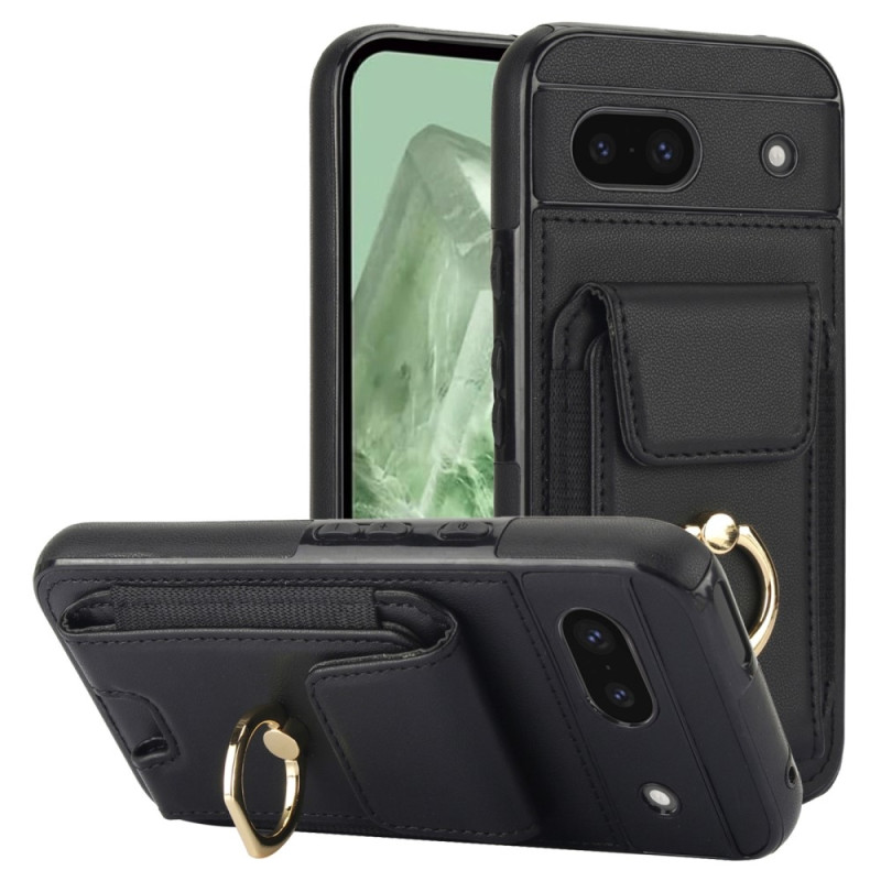 For Google Pixel 8a Kickstand Case Telefonveske med Kortspor - Svart