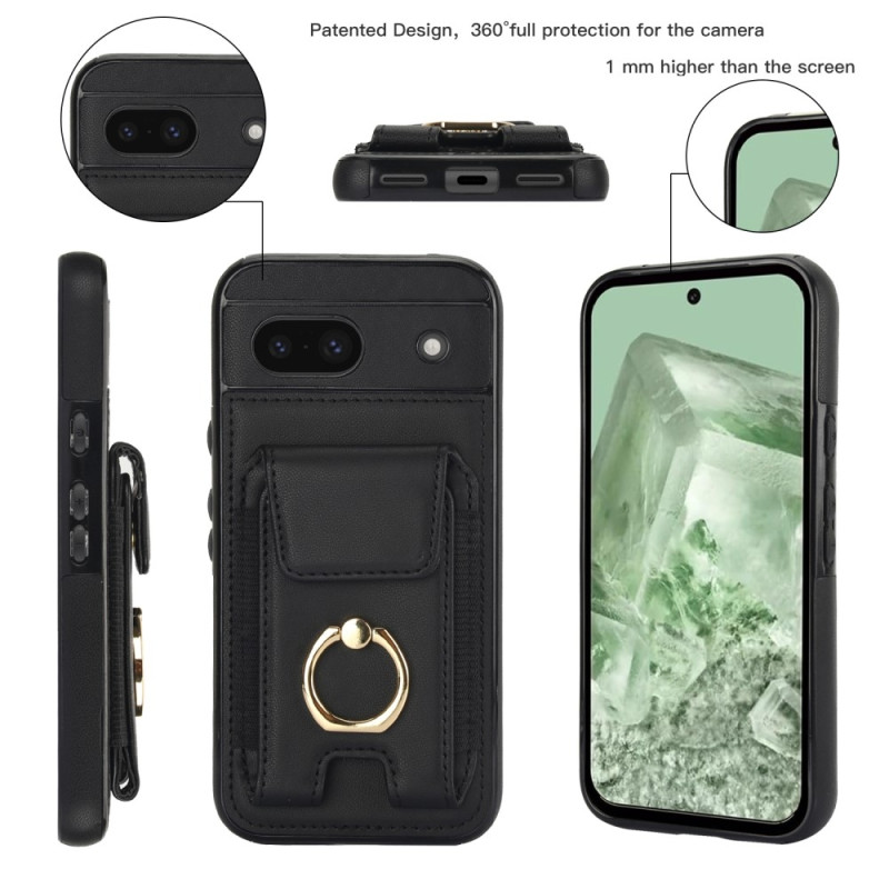 For Google Pixel 8a Kickstand Case Telefonveske med Kortspor - Svart