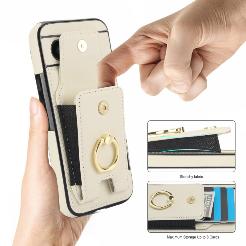 For Google Pixel 8a Kickstand Case Telefonveske med Kortspor - Hvit