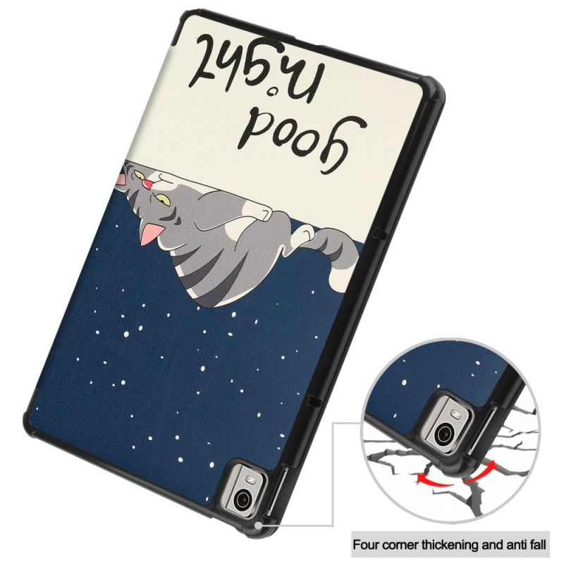 Nokia T21 Trifold Stand Sleep Wake Tablet Kansi Suojakuori - Cat