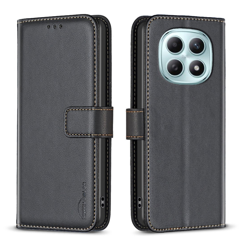 For Xiaomi Redmi Note 15 Pro 5G Phone Case BINFEN COLOR BF17 Wallet Flip Cover - Black