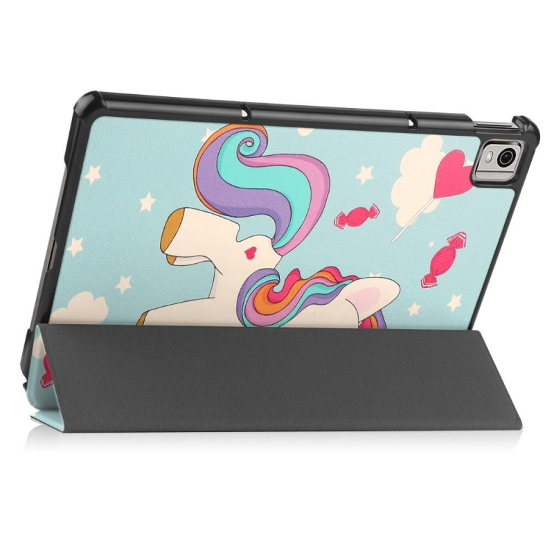 Nokia T21 Trifold Stand Sleep Wake Tablet Cover Case - Unicorn