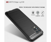 Till Motorola Moto G100 Karbon fiber texture Skal - Svart