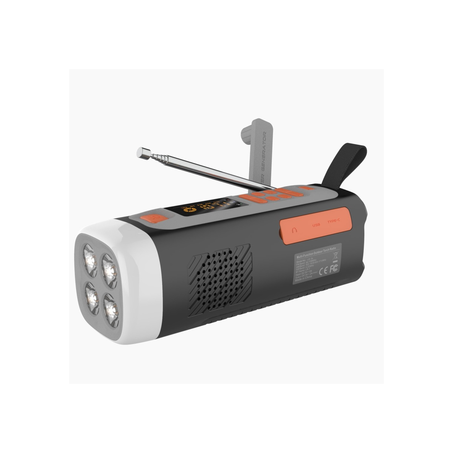 4500 mAh hätäradio AM/FM/SW Hand Crank Radio langaton kaiutin