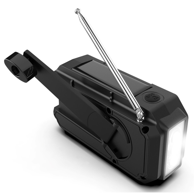 Vejr AM / FM Radio Solar Håndsving 1200mAh PowerBank lommelygte