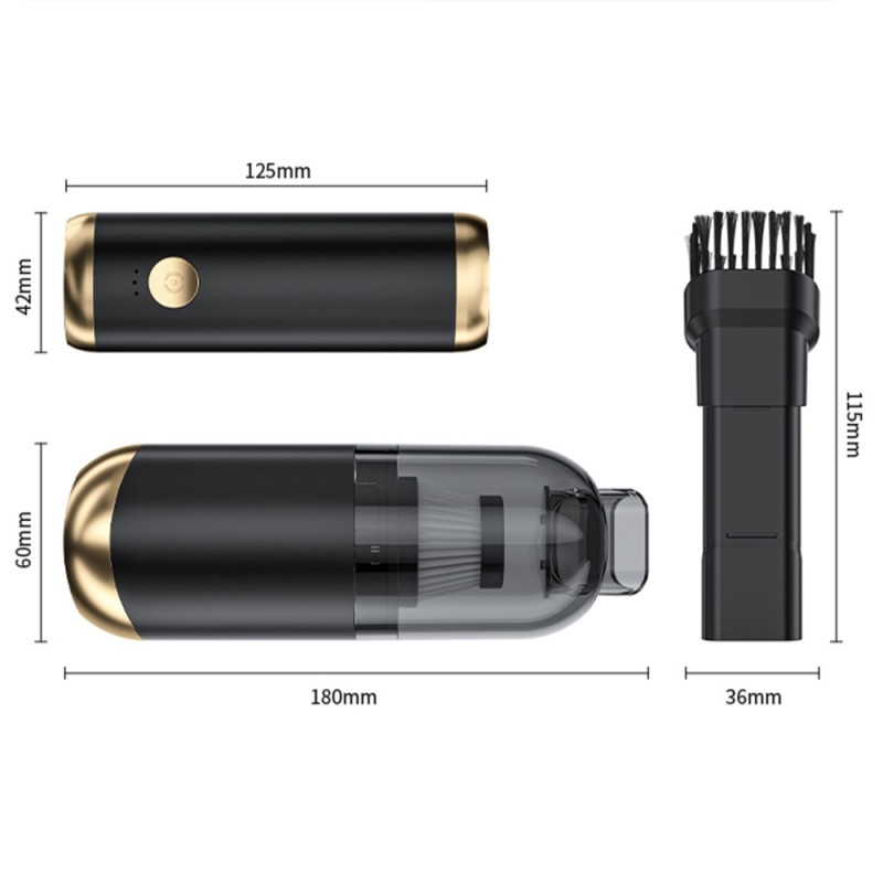 13000Pa Mini Vacuum Cleaner Flashlight Detachable Handle Car Home