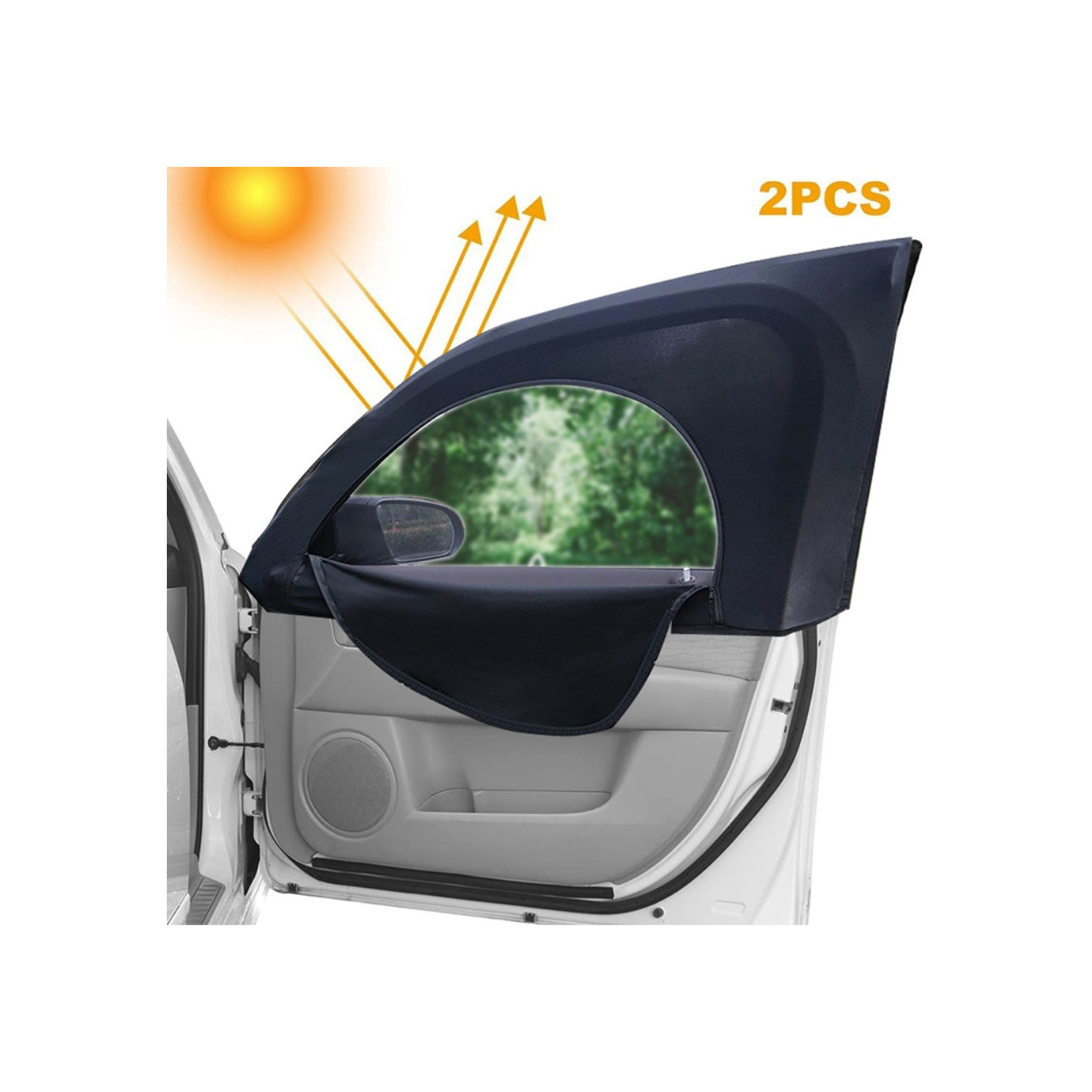 2 pcs Car side window sun protection Stretchable curtains mosquito net