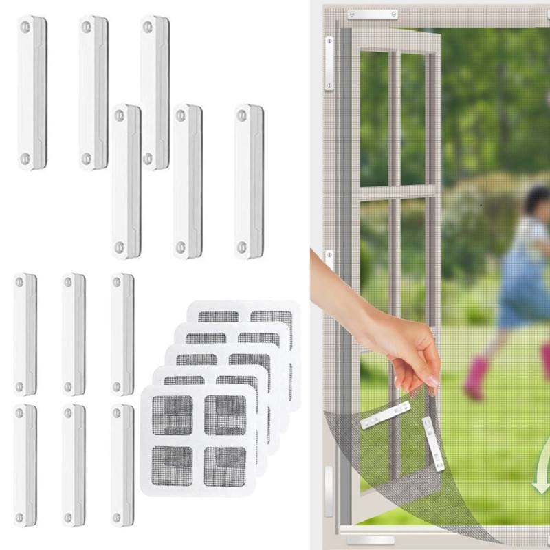 Holeless Anti Mosquito Window Screen Magnetic Clip Buckle with Patch