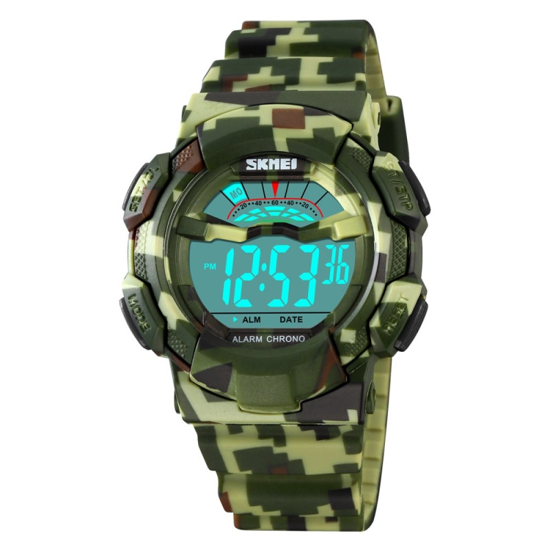 SKMEI 50m Waterproof Wristwatch Clock - Green Camouflage