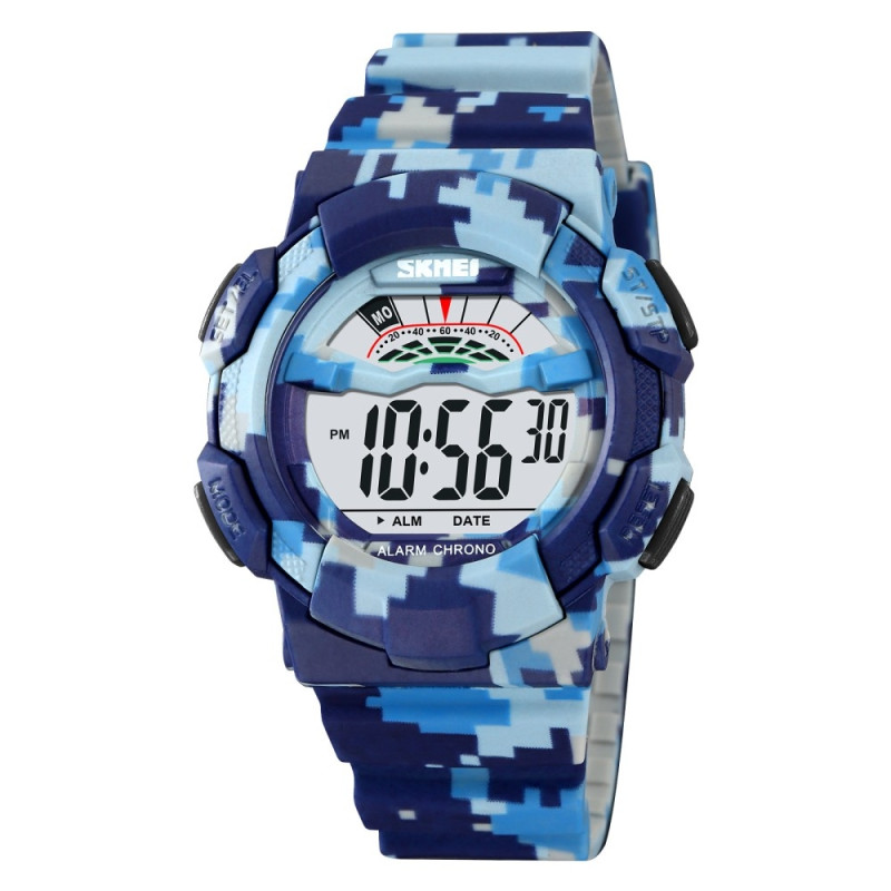 SKMEI 50m Waterproof Wristwatch Clock - Blue Camouflage